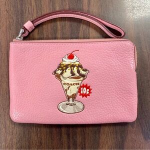 Coach Pink Ice Cream Sundae Wristlet/Card Case.